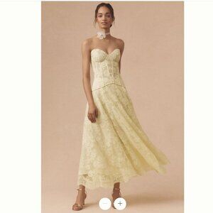 V. Chapman Carolena Strapless Sweetheart A-Line Lace Midi Set - Sz 12 NWT